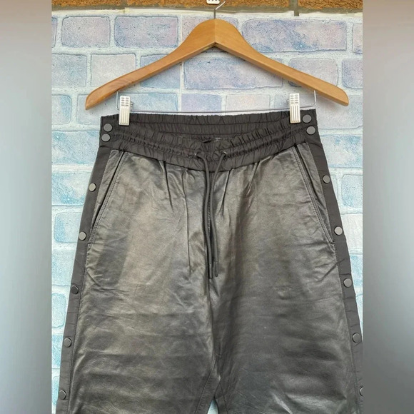 ALEXANDER WANG x H&M Genuine Leather Tearaway Jogger Pants size 6 - Picture 6 of 11